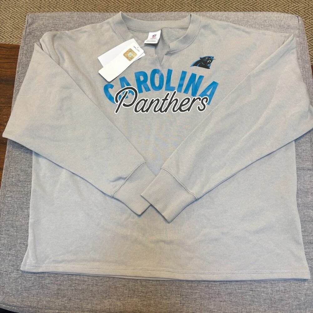 NFL Carolina Panthers Gray Sweat shirt, Large - Picture 2 of 5